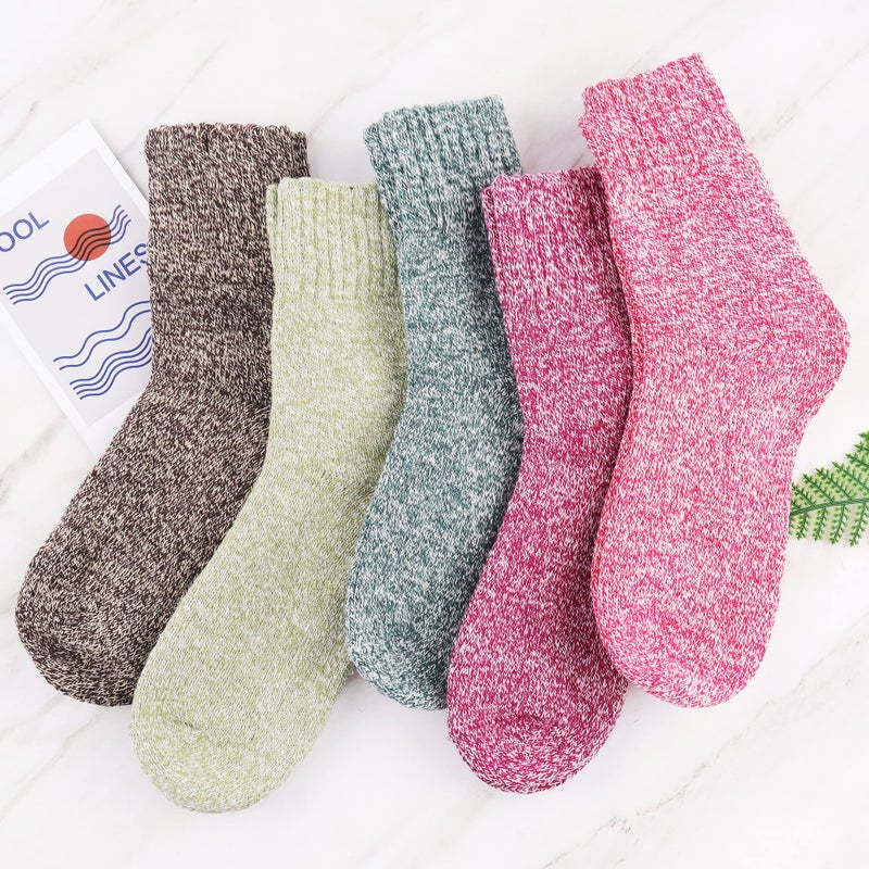 Jeasona Warm Winter Wool Socks for Women Thermal Thick Socks Gifts for Women Mom (Multicolored Light) - Image 2